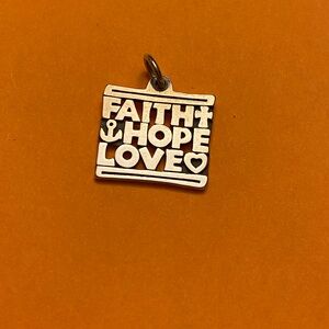RETIRED James Avery Faith, Hope, Love Charm, Sterling Silver